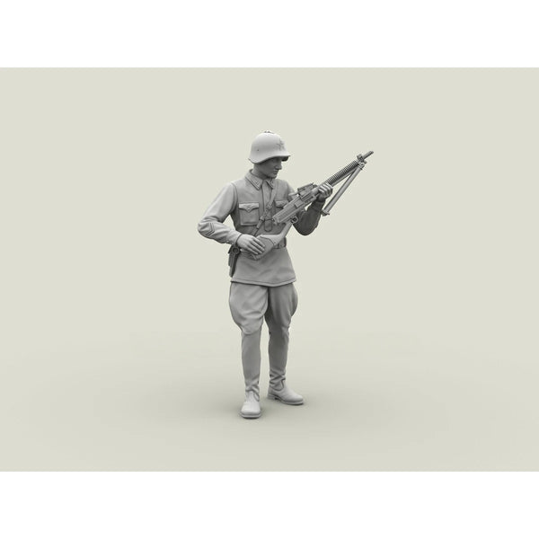 1/35 WWII Red Army Lieutenant with Light Machine Gun, Resin Model Figure Kit, Unassembled and Unpainted