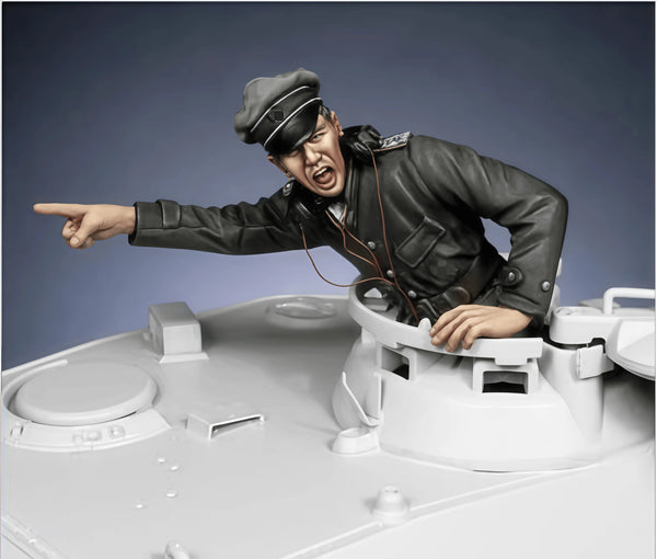 1/35 WWII German Tank Commander, Resin Model Figure Kit, Unassembled and Unpainted