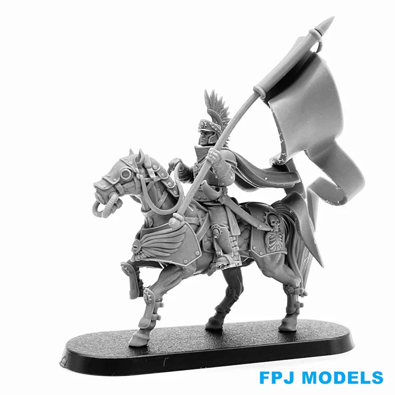 28mm Medieval Fantasy Medieval Cavalry Commanders, 12 Figures, Resin Model Figure Kit, Unassembled and Unpainted
