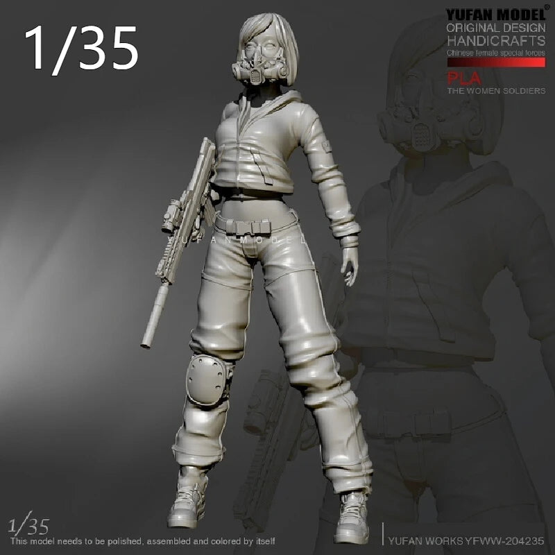 1/35 Modern Female Special Forces Soldier, Resin Model Figure Kit, Unassembled and Unpainted