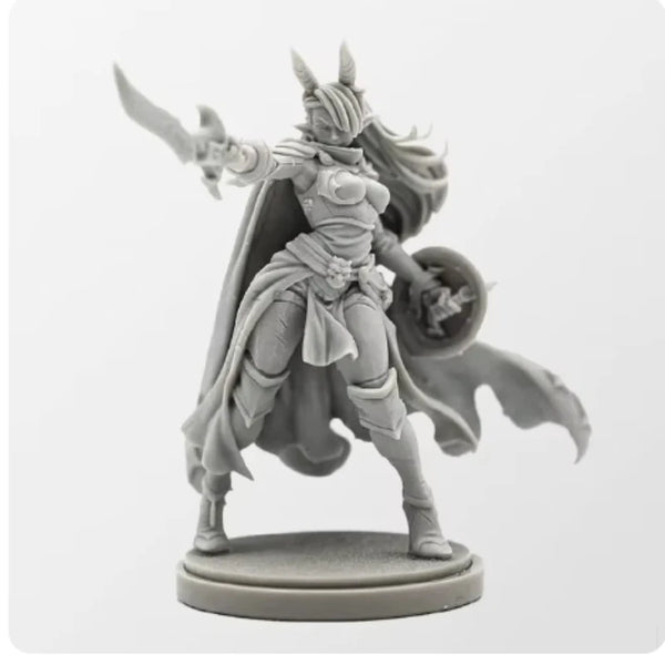 38mm Spiky-Haired Barbarian with Axe and Shield, Resin Model Figure Kit, Fantasy Theme, Unassembled and Unpainted