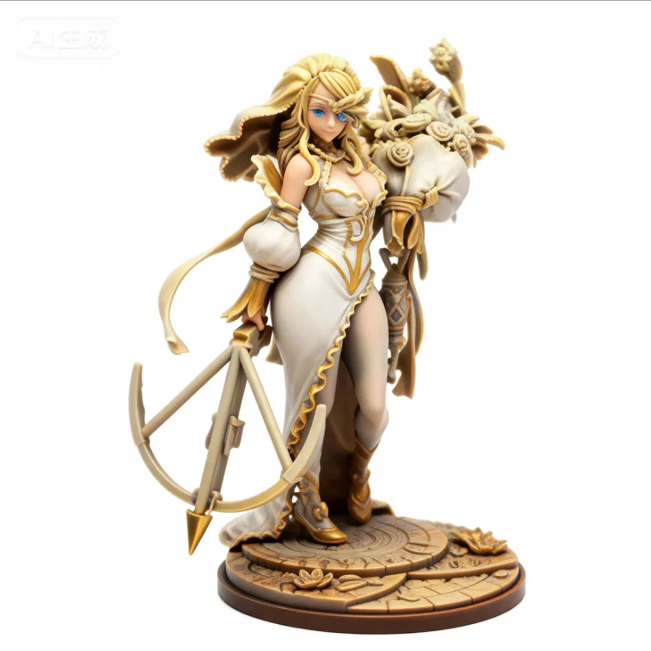38mm Female Archer, Resin Model Figure Kit, Fantasy Theme, Unassembled and Unpainted