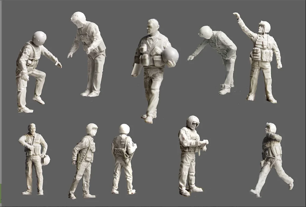 1/72 Modern Russian Aerospace Forces, 10 Figures, Resin Model Figure Kit, Unassembled and Unpainted