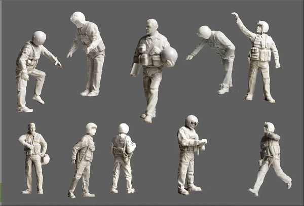 1/72 Modern Russian Aerospace Forces, 10 Figures, Resin Model Figure Kit, Unassembled and Unpainted