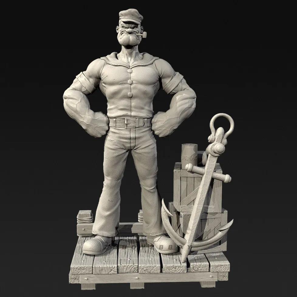 75mm Sailor Soldier with Anchor, Resin Model Figure Kit, Military Theme, Unassembled and Unpainted