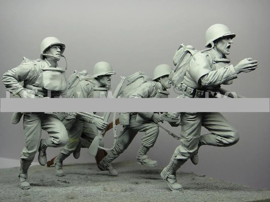 1/16 WWII Allied Soldiers, 6 Figures, Resin Model Figure Kit, Unassembled and Unpainted