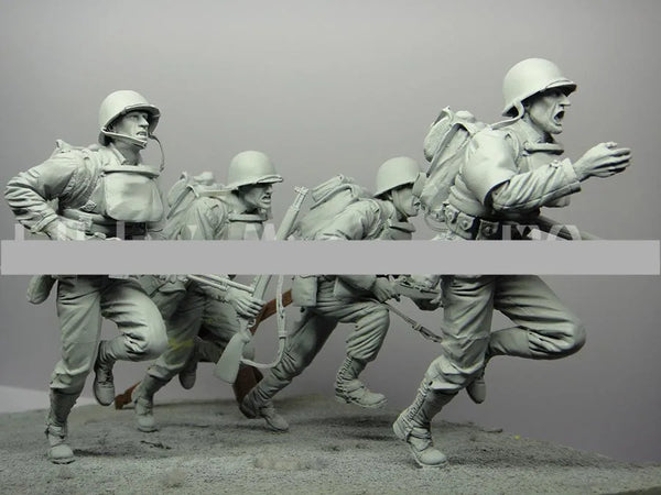 1/16 WWII Allied Soldiers, 6 Figures, Resin Model Figure Kit, Unassembled and Unpainted
