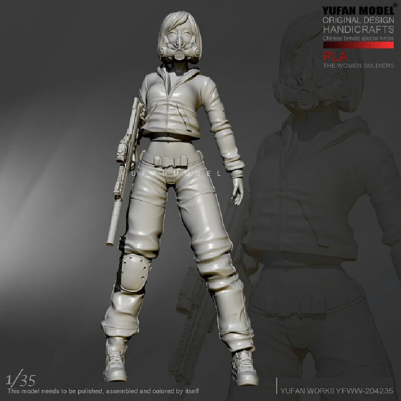 1/35 Modern Female Special Forces Soldier, Resin Model Figure Kit, Unassembled and Unpainted