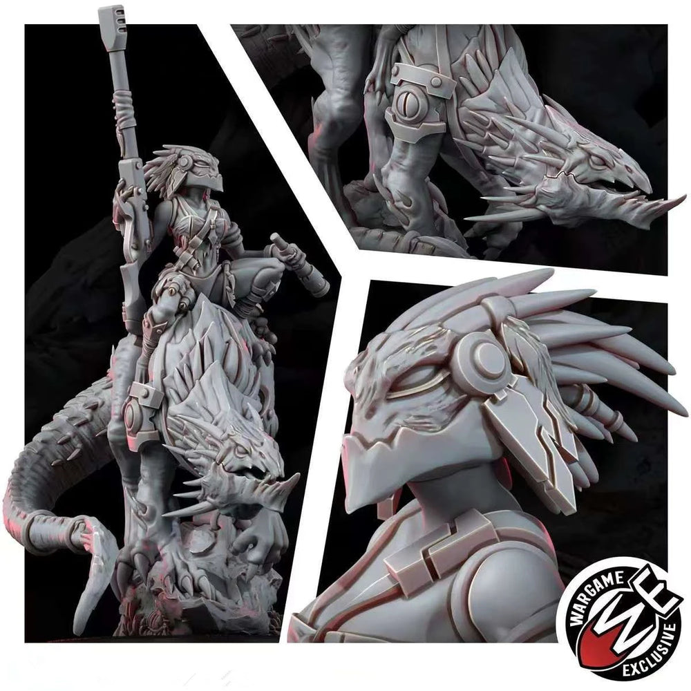140mm Dragon Rider on Wyvern, Resin Model Figure Kit, Fantasy Theme, Unassembled and Unpainted