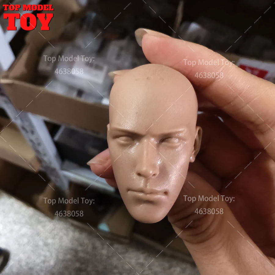 Unpainted 1/6 Scale Male Holy Monk Head Carving with Opened/Closed Eyes Model for 12