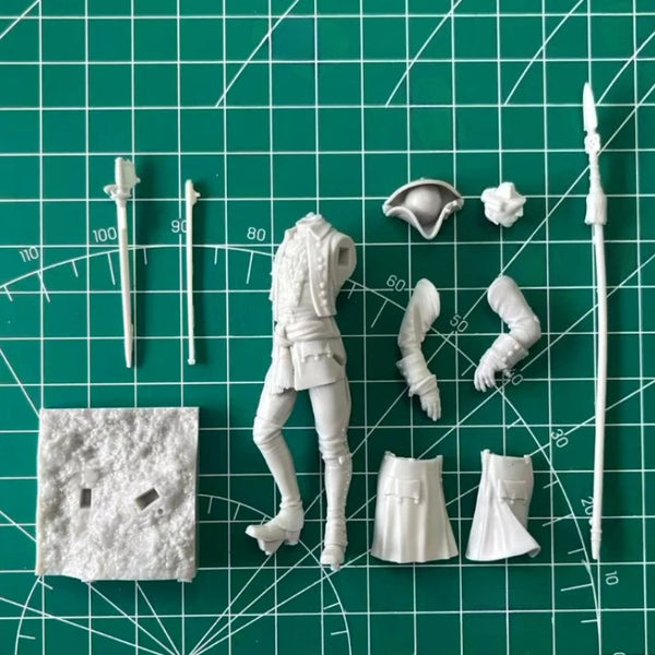 75mm Napoleonic Infantry Captain Officer, Resin Model Figure Kit, Unassembled and Unpainted