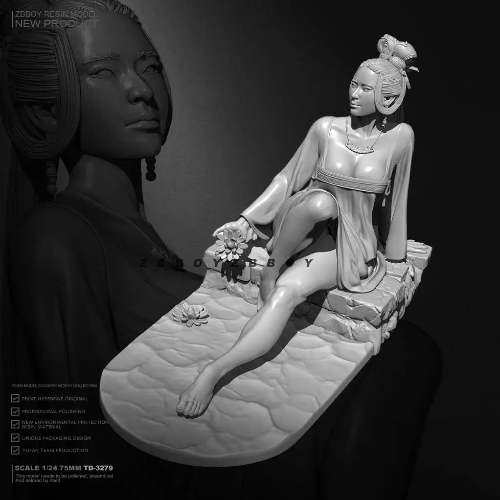 1/24 Eastern Beauty Lady Yang, Resin Model Figure Kit, Fantasy Theme, Unassembled and Unpainted