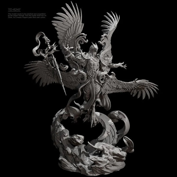 120mm Divine Eagle-Headed Beast, Resin Model Figure Kit, Fantasy Theme, Unassembled and Unpainted