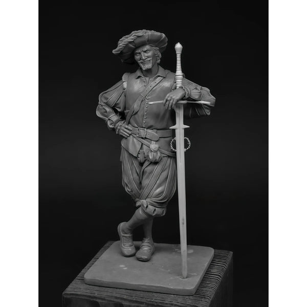 1/24 Napoleonic French Officer Standing with Sabre, Resin Model Figure Kit, Unassembled and Unpainted
