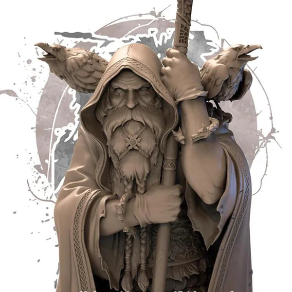 1/10 Bearded Wizard, Resin Model Bust Kit, Fantasy Theme, Unassembled and Unpainted