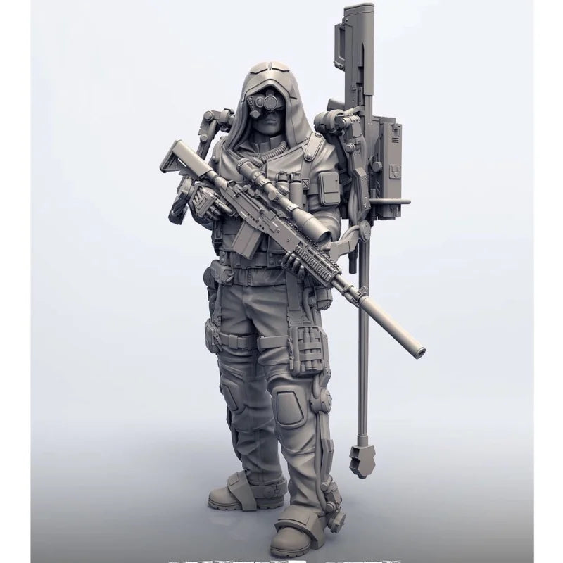1/35 Tactical Soldier, Resin Model Figure Kit, Sci-Fi Theme, Unassembled and Unpainted