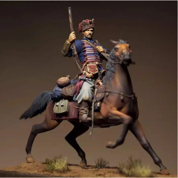 1/24 Napoleonic Winged Cavalry Officer, Resin Model Figure Kit, Unassembled and Unpainted