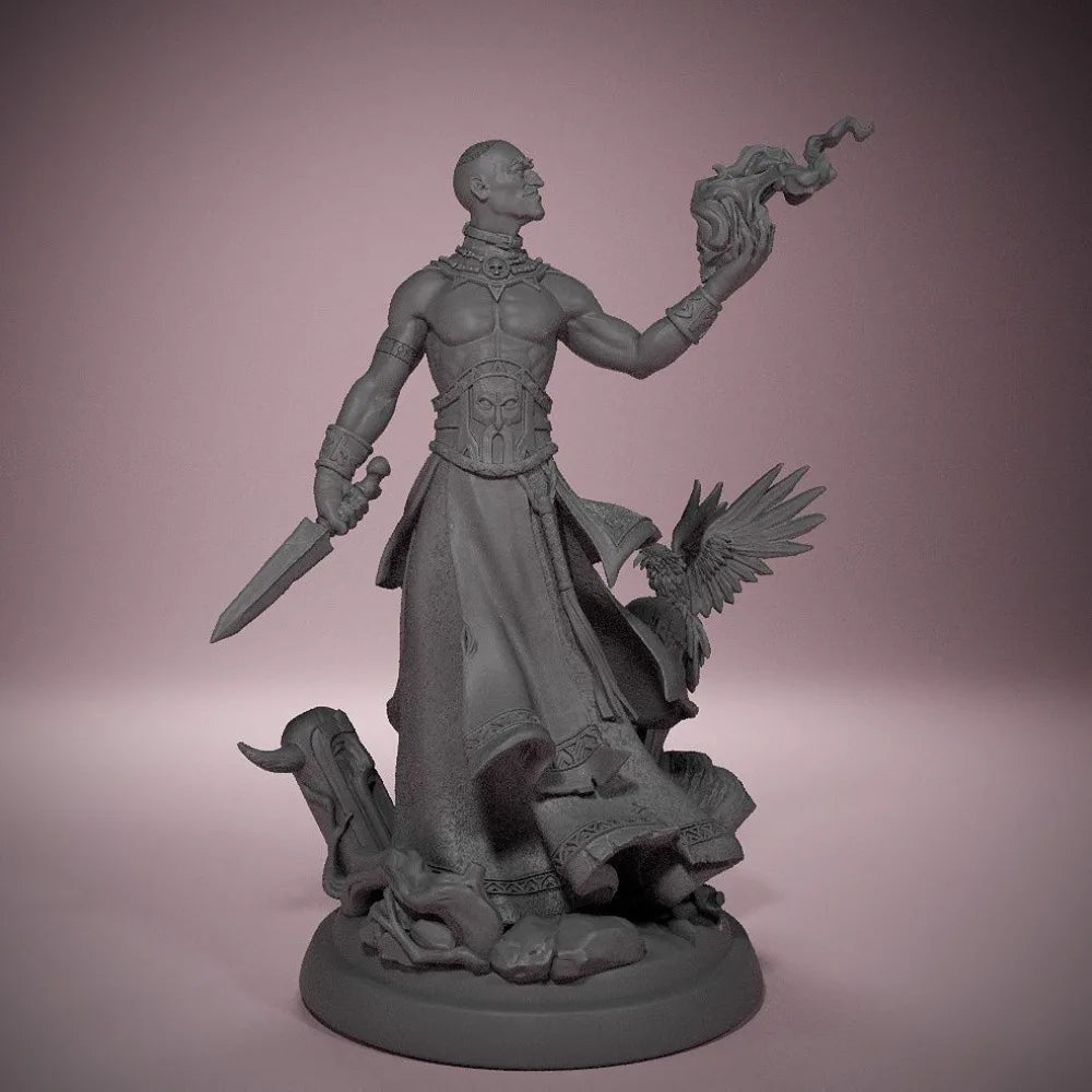 70mm Sorceress Commanding Winged Demons, Resin Model Figure Kit, Fantasy Theme, Unassembled and Unpainted
