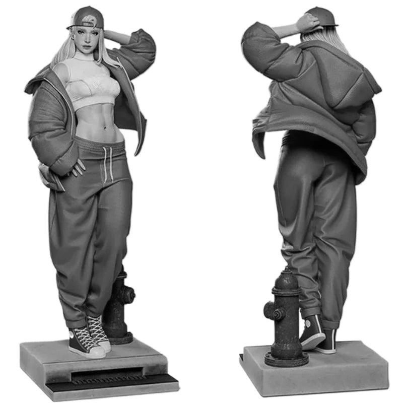 1/24 Modern Hip-Hop Girl, 2 Figures, Resin Model Figure Kit, Unassembled and Unpainted