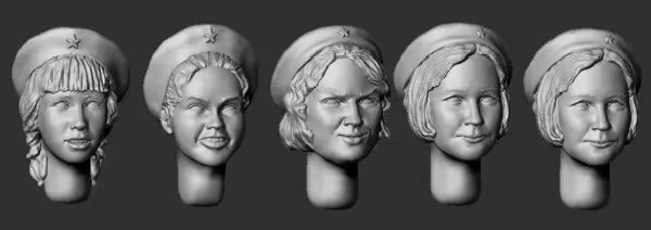 1/35 Soldier Head Replacement Set, 9 Figures, Resin Model Accessory Kit, Military Theme, Unassembled and Unpainted