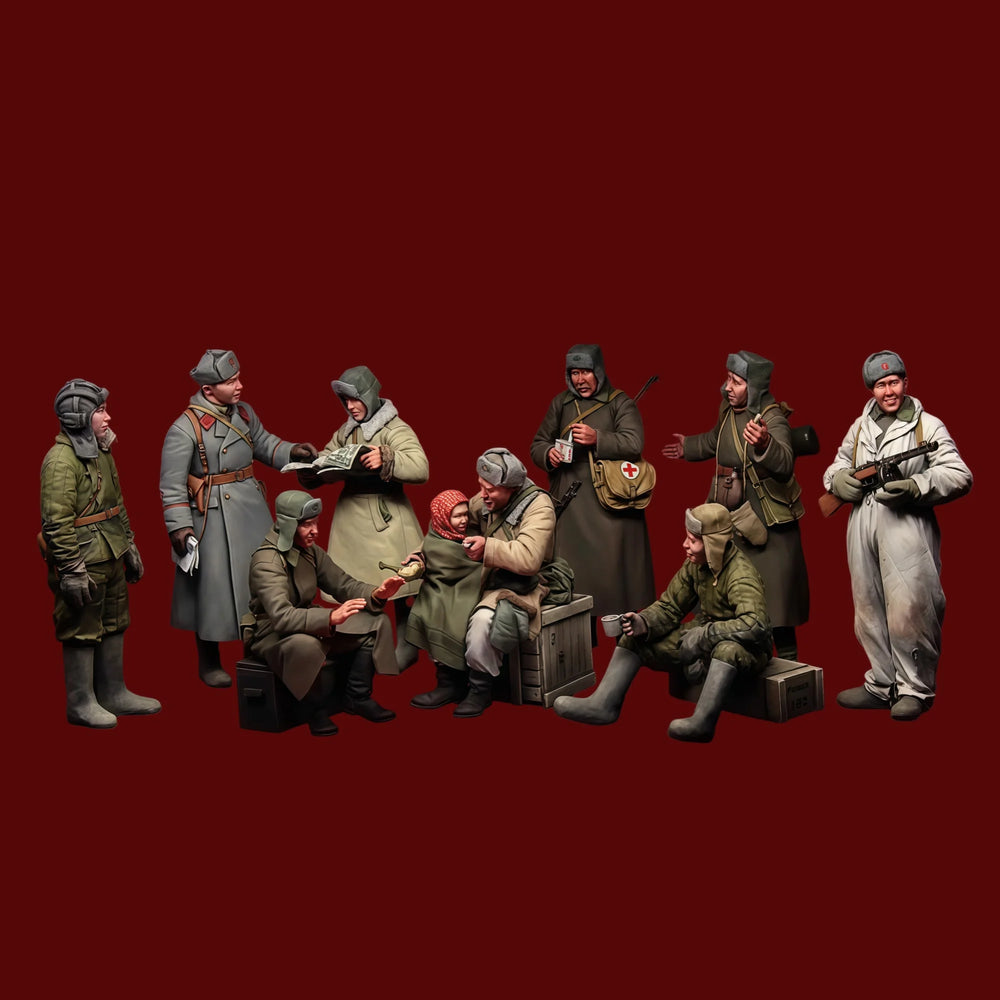 1/35 WWI British Infantry at Rest, 10 Figures, Resin Model Figure Kit, Unassembled and Unpainted