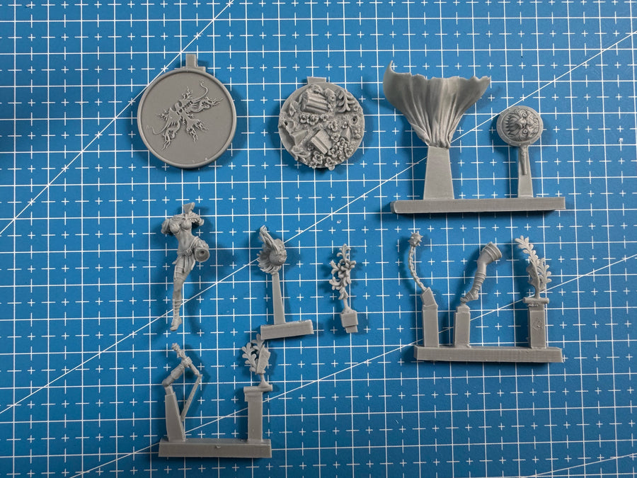 Fantasy Female Gladiator Warrior with Chain Flail 40mm Resin Figure - resin model view 3