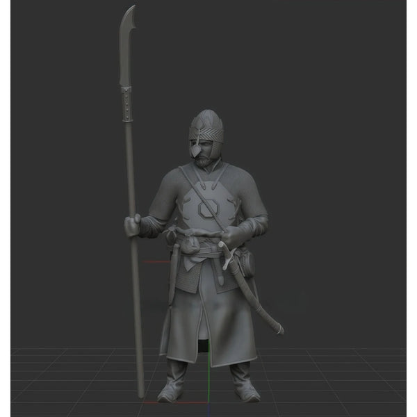 75mm Medieval Moscow Warrior, Resin Model Figure Kit, Unassembled and Unpainted