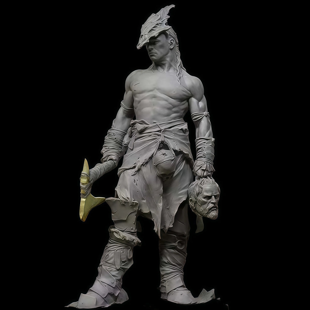 1/24 Ancient Barbarian Warriors with Feathered Helms, 3 Figures, Resin Model Figure Kit, Unassembled and Unpainted