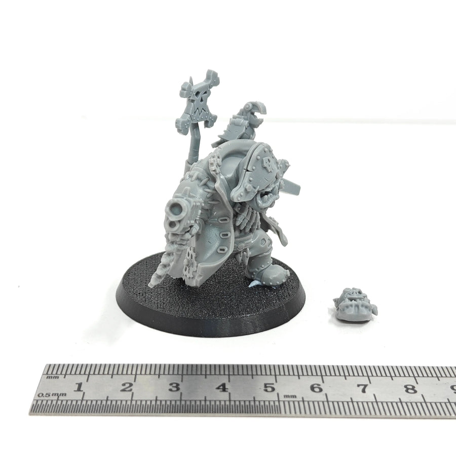 Fantasy Orc Warlord with Dual Cannons and Battle Axe 55mm Resin Figure Kit - resin model view 5