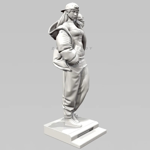 75mm Female with Baseball Cap and Shorts, Resin Model Figure Kit, Unassembled and Unpainted