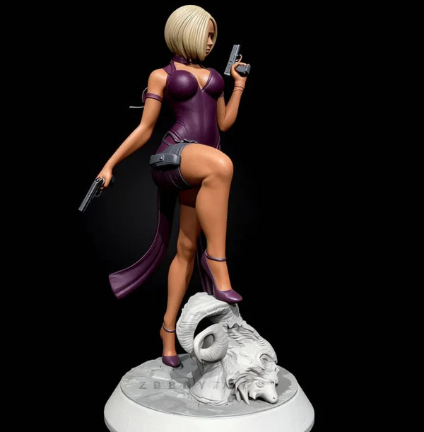 75mm Fantasy Warrior Pinup, Resin Model Figure Kit, Unassembled and Unpainted