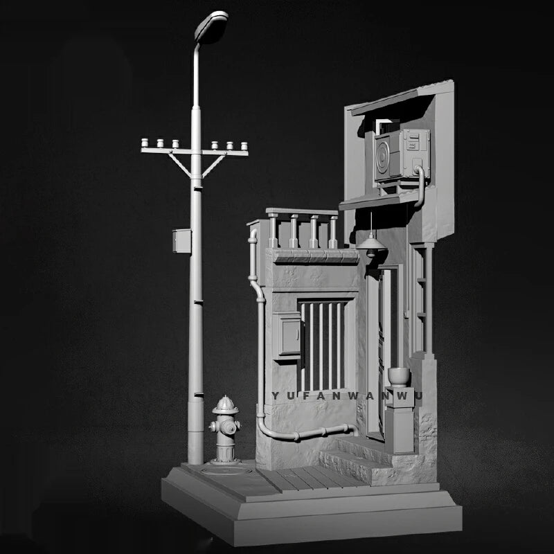 1/35 Modern Street Corner, Resin Model Terrain Kit, Historical Theme, Unpainted
