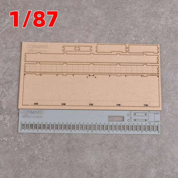 1/87 Railway Station Platform Set with Canopies, Resin Model Diorama Kit, Historical Theme, Unassembled and Unpainted