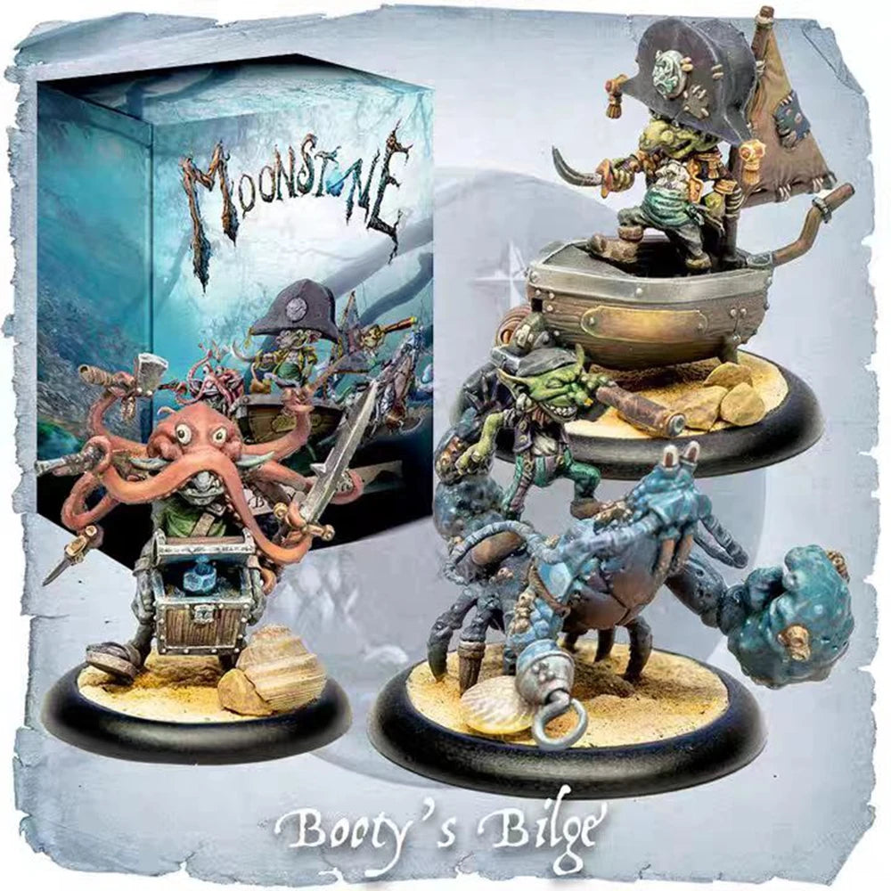 32mm Pirate & Octopus Fantasy, 3 Figures, Resin Model Figure Kit, Fantasy Theme, Unassembled and Unpainted