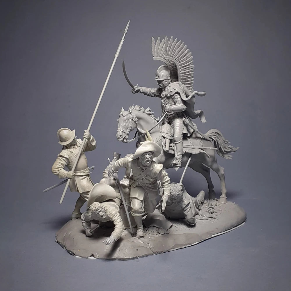 54mm Ancient Cavalry Warriors, 7 Figures, Resin Model Diorama Kit, Unassembled and Unpainted