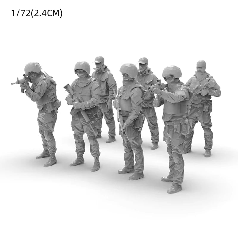 1/35 Modern Tactical Squad with Assault Rifles, 12 Figures, Resin Model Figure Kit, Unassembled and Unpainted
