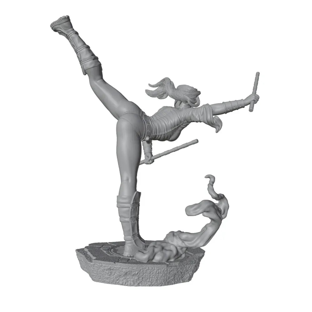 1/24 Warrior with Curved Scimitars and Serpent Armor, Resin Model Figure Kit, Fantasy Theme, Unassembled and Unpainted
