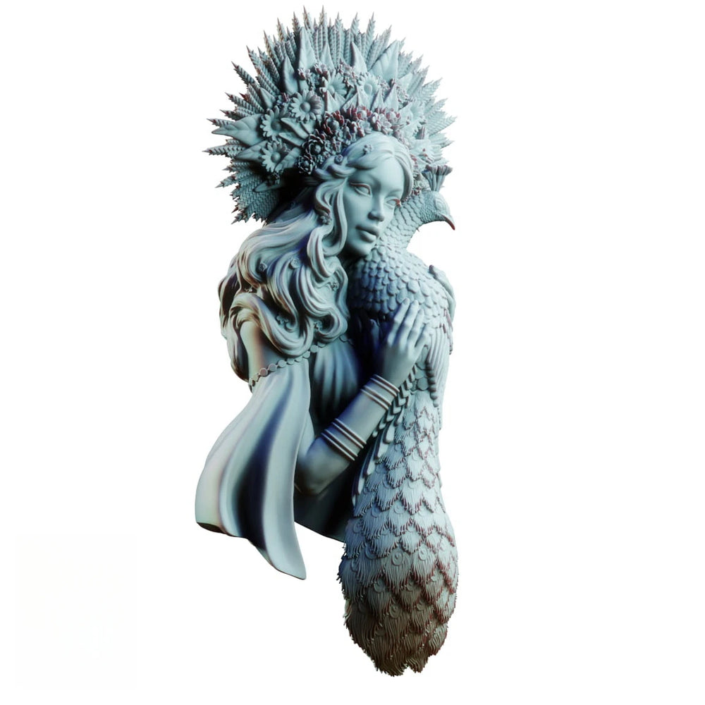 1/10 Siren with Spined Crown, Resin Model Bust Kit, Fantasy Theme, Unassembled and Unpainted