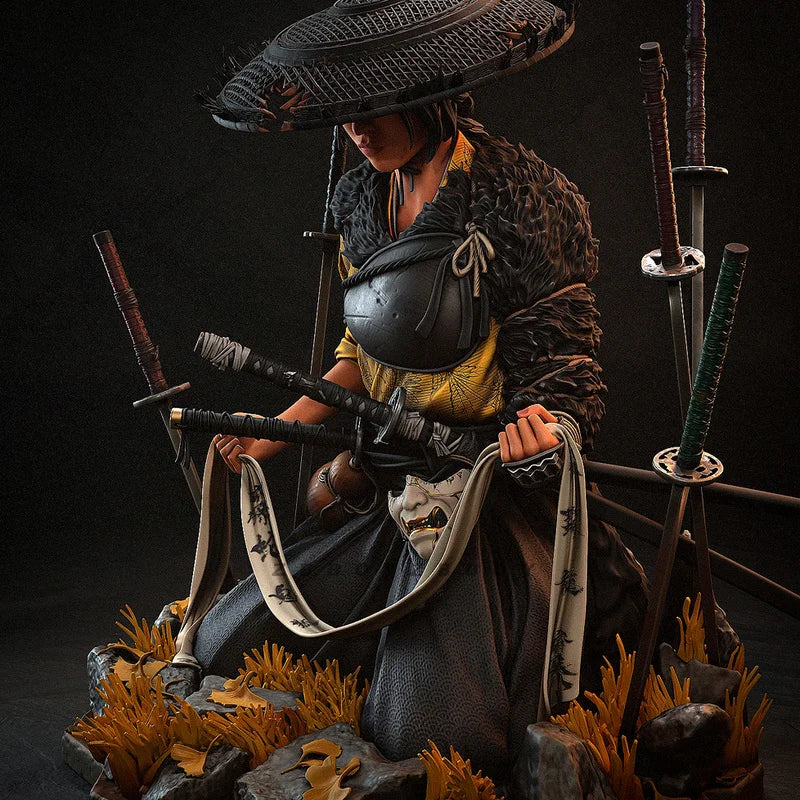 115mm Eastern Warrior with Sword, Resin Model Figure Kit, Fantasy Theme, Unassembled and Unpainted