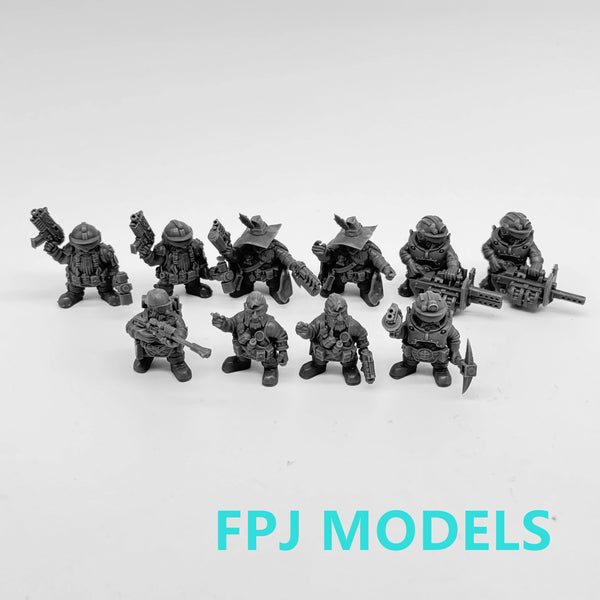 28mm Tactical Sci-Fi Infantry, 10 Figures, Resin Model Figure Kit, Sci-Fi Theme, Unassembled and Unpainted