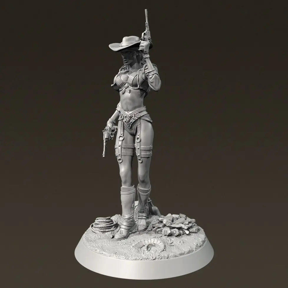 38mm Western Cowgirl, Resin Model Figure Kit, Unassembled and Unpainted