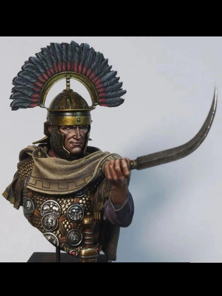 1/10 Ancient Roman Officer in Plumed Helmet, Resin Model Bust Kit, Unassembled and Unpainted
