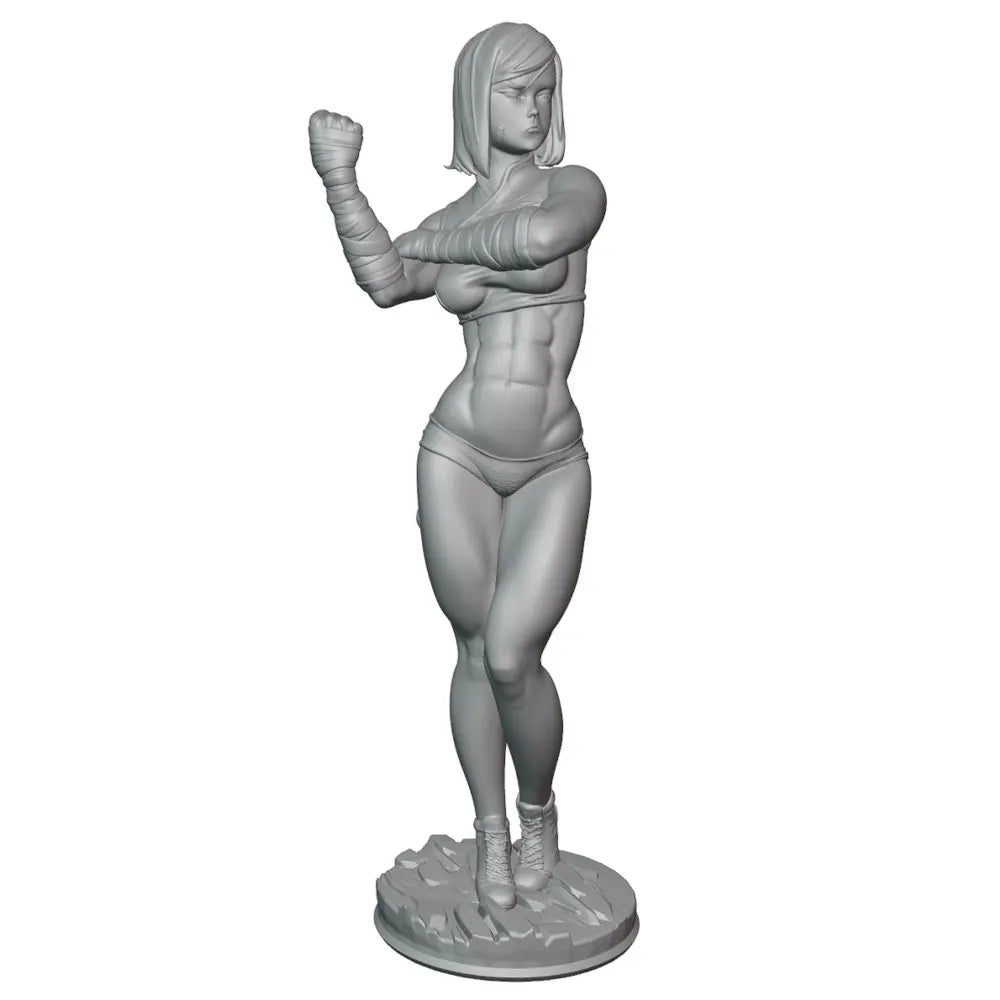 75mm Fantasy Female Fighter, Resin Model Figure Kit, Unassembled and Unpainted