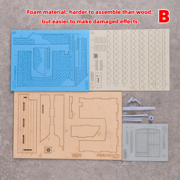 1/35 European Stone-Built House, Resin Model Diorama Kit, Historical Theme, Unassembled and Unpainted
