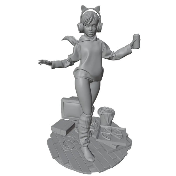 1/24 Catgirl Character, Resin Model Figure Kit, Anime Theme, Unassembled and Unpainted