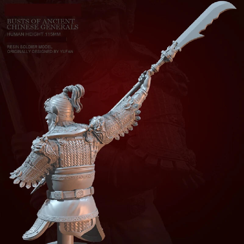 115mm Ancient Chinese General, Resin Model Bust Kit, Unassembled and Unpainted
