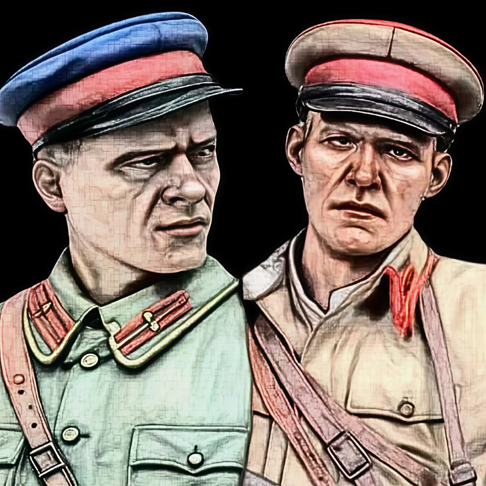 1/35 WWII Soviet Officers and Infantry, 2 Figures, Resin Model Figure Kit, Unassembled and Unpainted