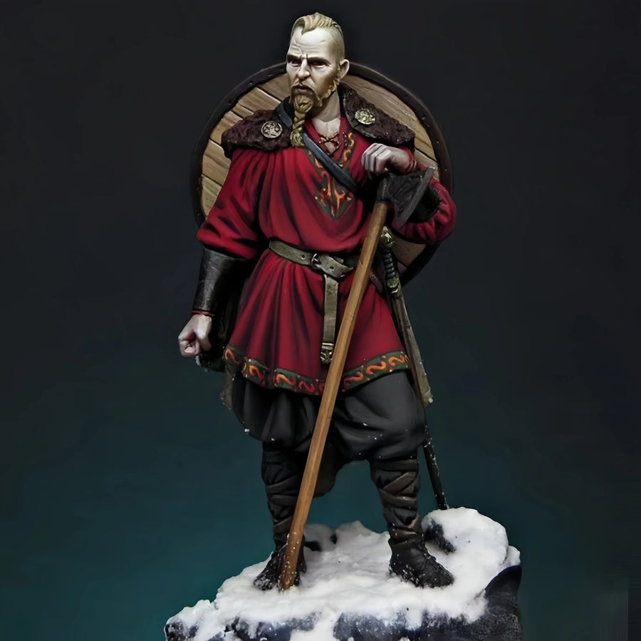 Medieval Norse Warrior Bearded Chieftain 1/24 Resin Bust Kit - resin model view 2