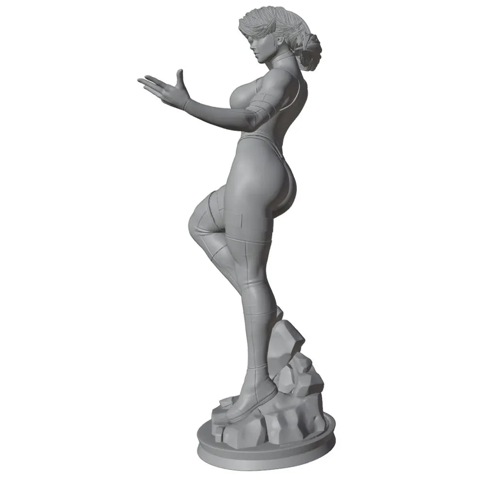 1/24 Pin-Up with Wavy Hair and Playful Gestures, Resin Model Figure Kit, Unassembled and Unpainted