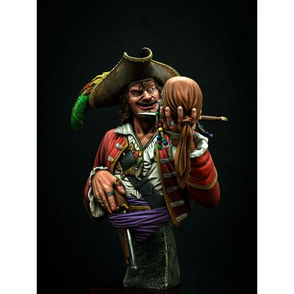 1/9 Pirate Captain, Resin Model Bust Kit, Fantasy Theme, Unassembled and Unpainted